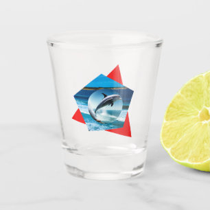 Dolphin Dancing On The Waves, Shot Glass