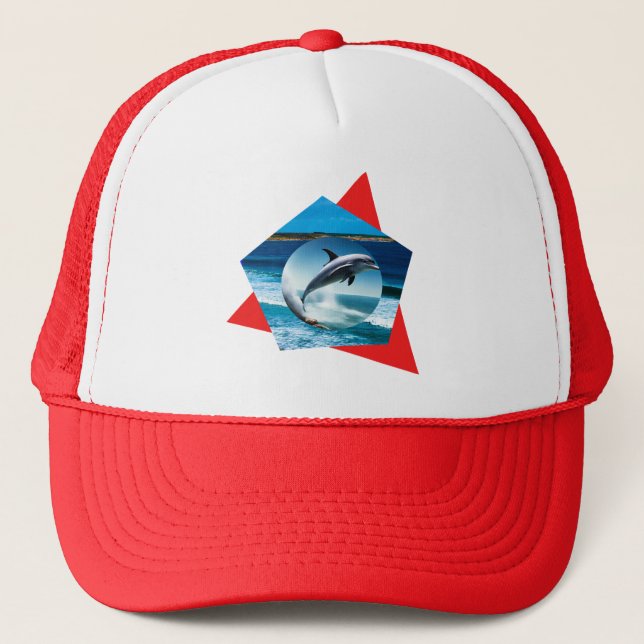 Dolphin Dancing On The Waves, Truckers Hat (Front)
