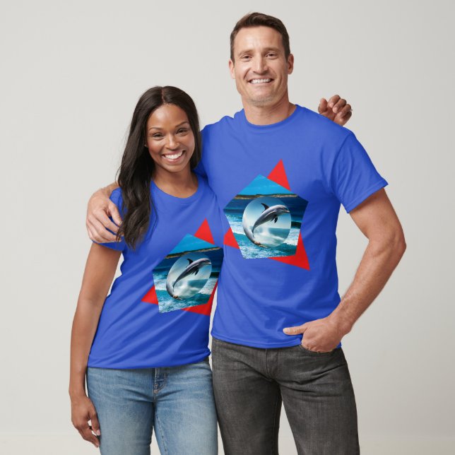 Dolphin Dancing On The Waves, Unisex Tshirt (Unisex)