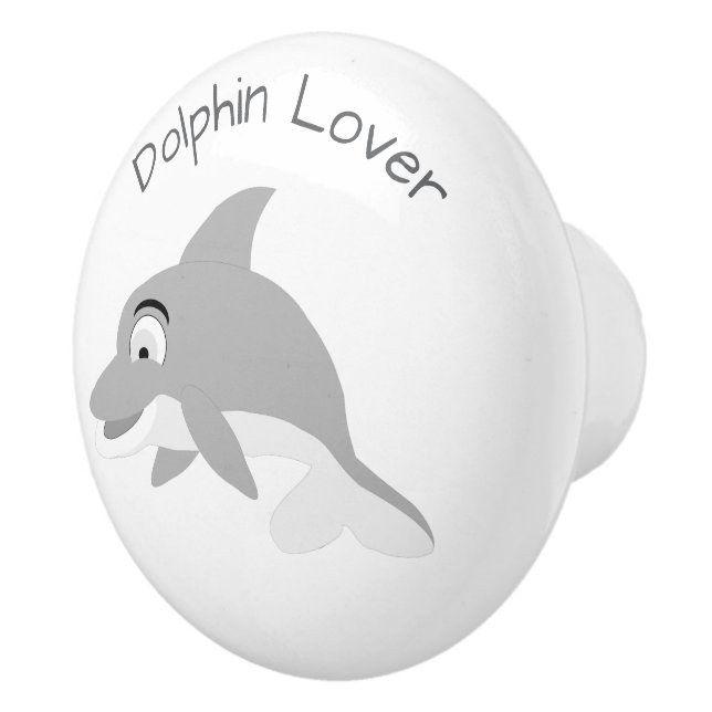 Dolphin Design Personalised Ceramic Knob (Right)