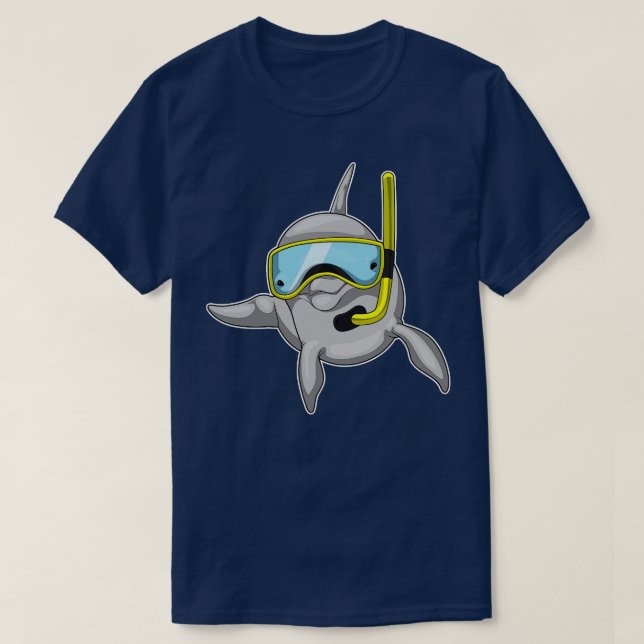 Dolphin Diver Snorkel  T-Shirt (Design Front)