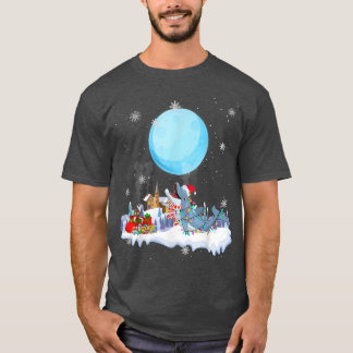 Dolphin Dog Cute Christmas Lights Lover Tee 