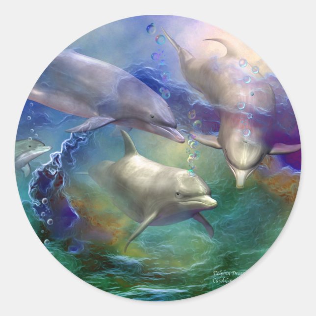 Dolphin Dream Art Sticker (Front)