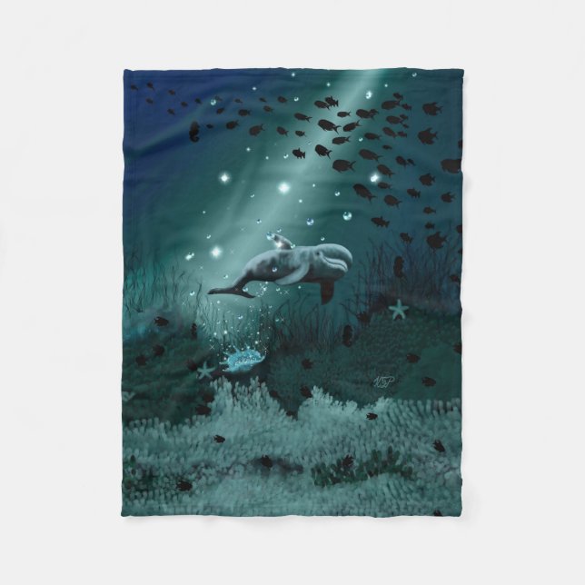 Dolphin Dream Fleece Blanket (Front)