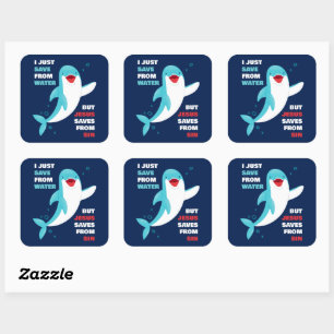 Dolphin Faith Kids Jesus Saves from Sin Christian Square Sticker