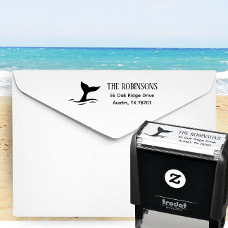 Dolphin Family Address Self Inking Rubber Stamp