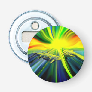 Dolphin Family in the Sunshine Bottle Opener