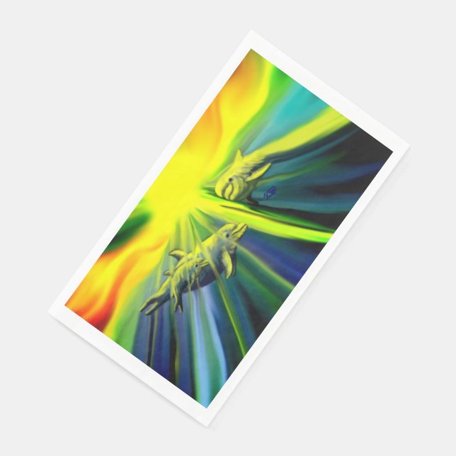 Dolphin Family in the Sunshine Napkin (Corner)