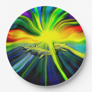 Dolphin Family in the Sunshine Paper Plate