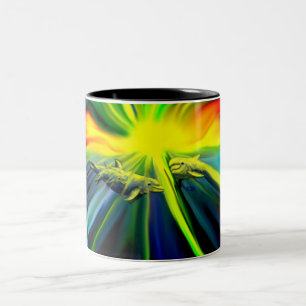 Dolphin Family in the Sunshine Two-Tone Coffee Mug