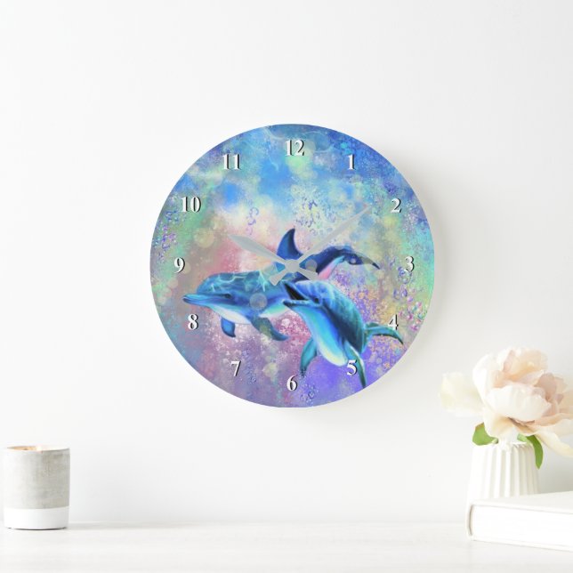 Dolphin Family Wall Clock (Home)