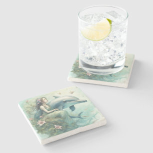 Dolphin Fantasy 2 Stone Coaster