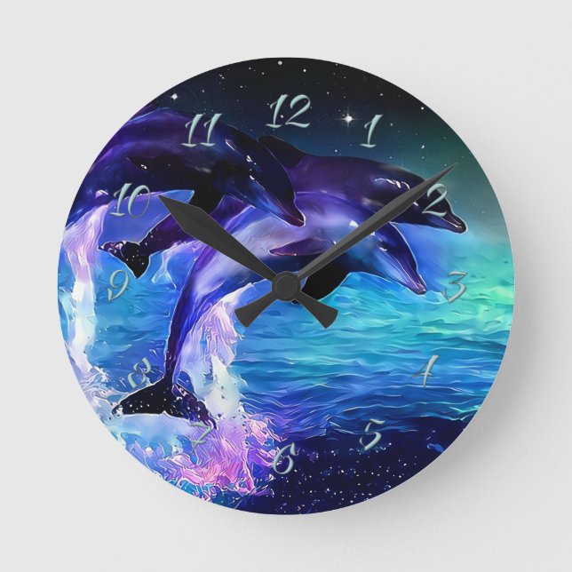 Dolphin Fantasy Round Clock (Front)
