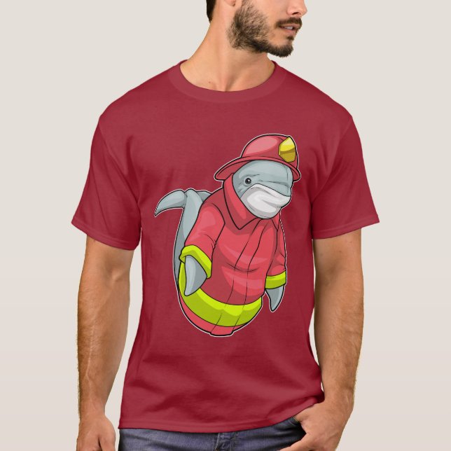 Dolphin Firefighter Fire department T-Shirt (Front)
