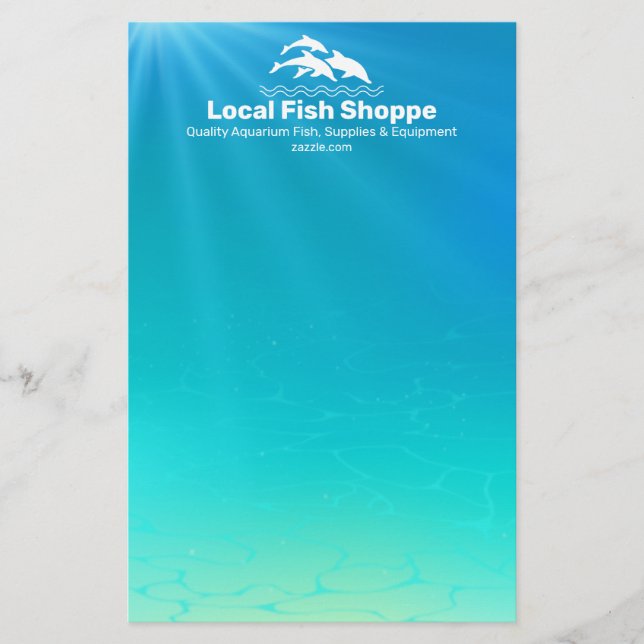 Dolphin, Fish Aquarium Shop Stationery (Front)