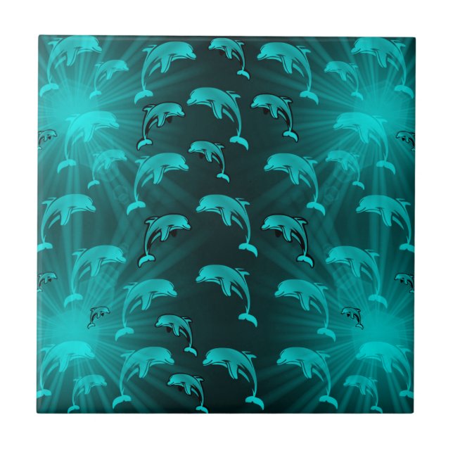 dolphin, fish, nature, aquatic, design, beautiful, ceramic tile (Front)