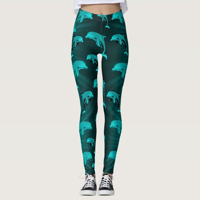 dolphin, fish, nature, aquatic, design, beautiful, leggings (Front)