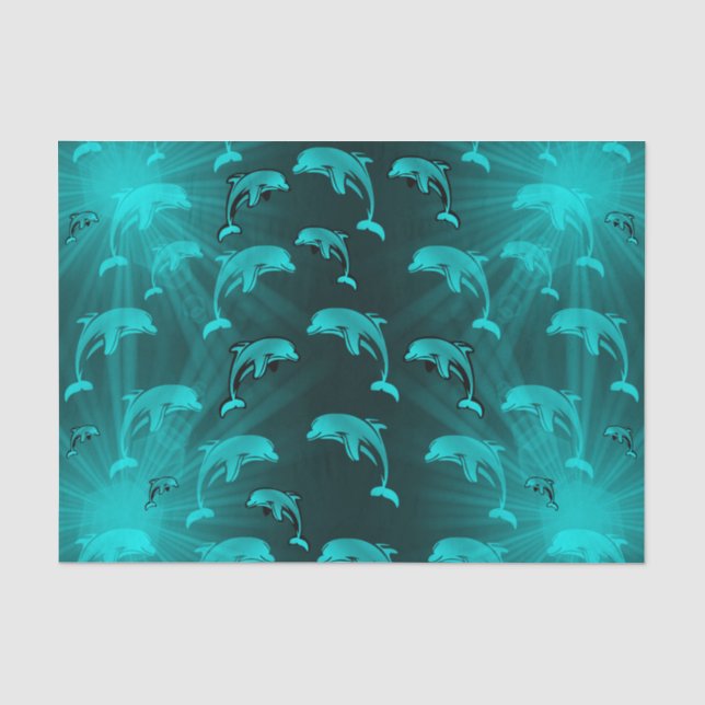 dolphin, fish, nature, aquatic, design, beautiful, tissue paper (Front)