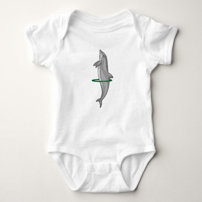 Dolphin Fitness tires Sports Baby Bodysuit (Front)