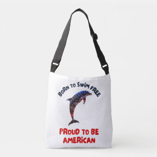 Dolphin Flag America Crossbody Bag