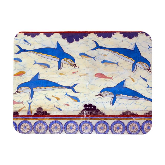 Dolphin Fresco from the Minoan Palace of Knossos Magnet (Horizontal)