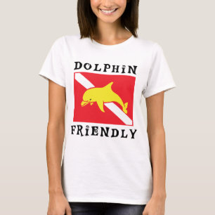 Dolphin Friendly Diver Down Flag Women T-Shirt