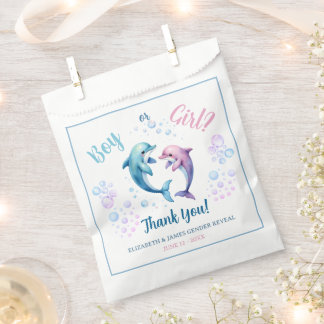 Dolphin Gender Reveal Thank You Favour Bag