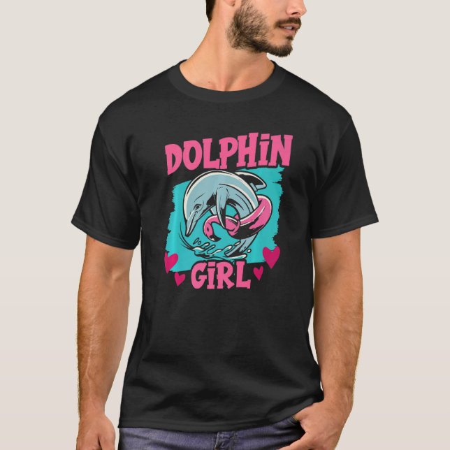 Dolphin Girl Girls Dolphins  Cute T-Shirt (Front)
