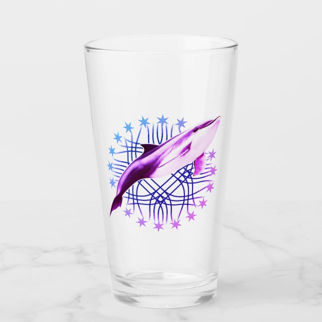 Dolphin Graphic Design Glass (Front)
