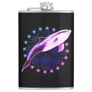 Dolphin Graphic Design Hip Flask