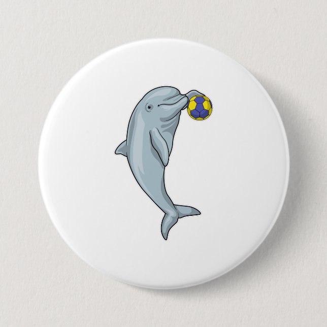 Dolphin Handball player Handball 7.5 Cm Round Badge (Front)