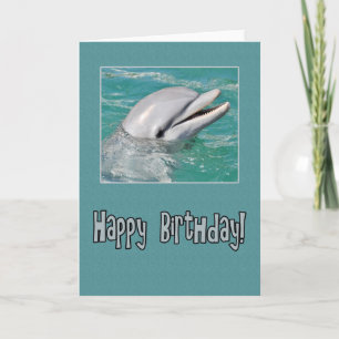 Dolphin Happy Birthday Swimming in Water Card