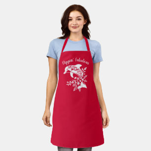 Dolphin-Hawaiian-Fisherman Core-Cherry Red Apron