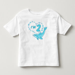 Dolphin Heart 2nd Birthday Toddler T-Shirt