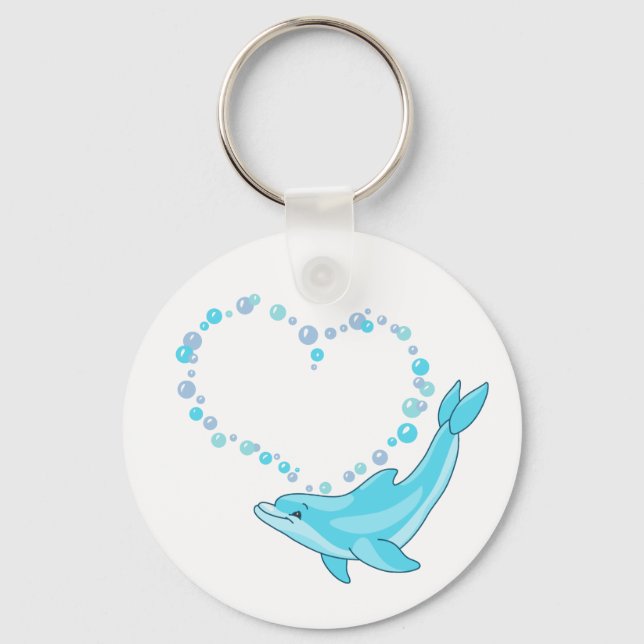 Dolphin Heart Key Ring (Front)
