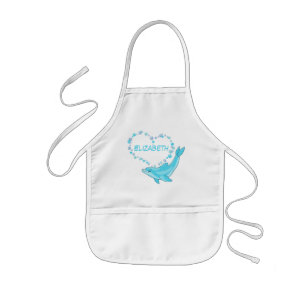 Dolphin Heart Personalised Kids Apron