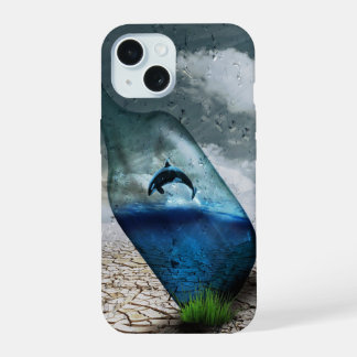 Dolphin In A Bottle iPhone 15 Case
