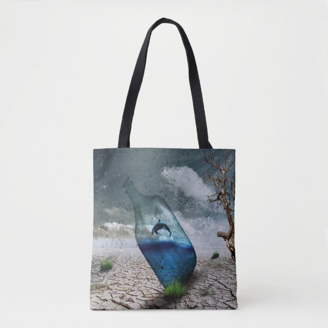 Dolphin In A Bottle Tote Bag (Front)