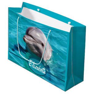 Dolphin in Blue Water Photo Large Gift Bag