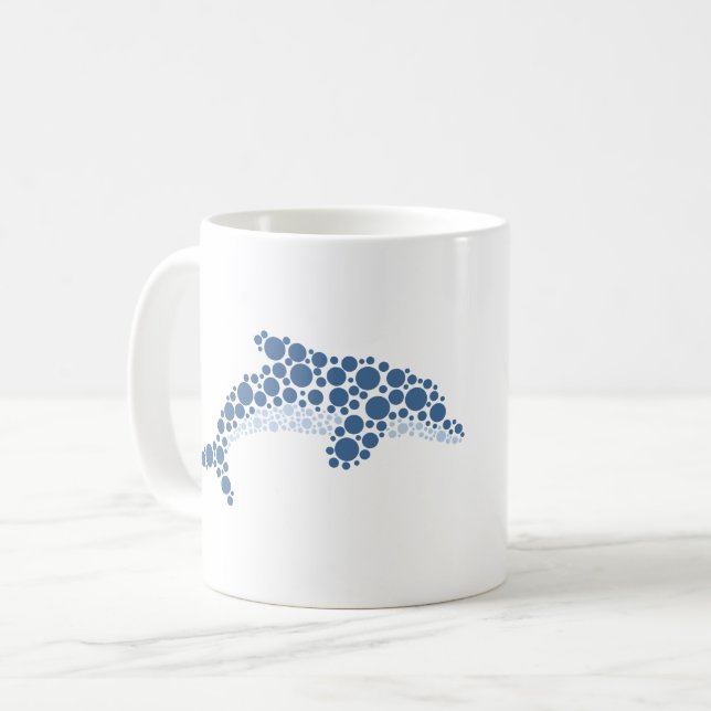 Dolphin In Dots Coffee Mug (Front Left)