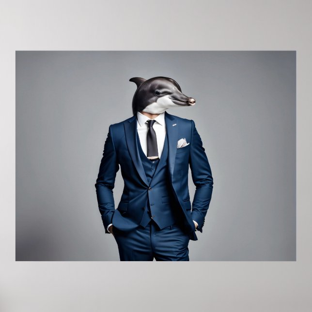Dolphin in suit poster (Front)