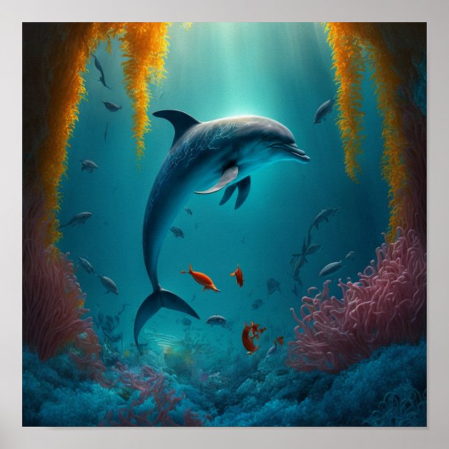 Dolphin In The Ocean Poster (Front)