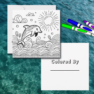 Dolphin in the Waves   Kid's Colouring Page