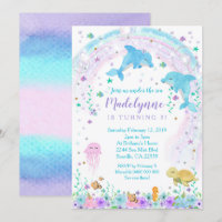 Dolphin Invitation, Dolphin Under the Sea Invite