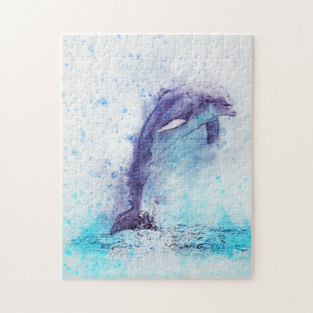 DOlphin Jump Fun Jigsaw Puzzle (Vertical)