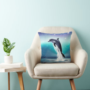 Dolphin Jumping In The Ocean Cushion