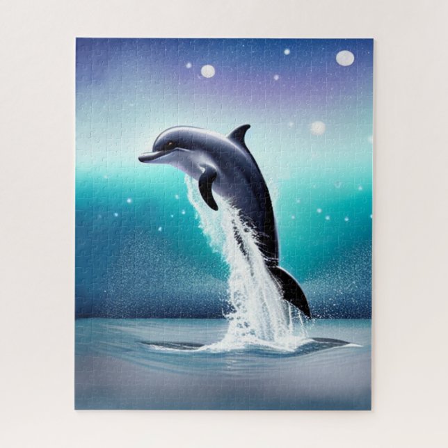 Dolphin Jumping In The Ocean Jigsaw Puzzle (Vertical)