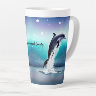 Dolphin Jumping In The Ocean Latte Mug