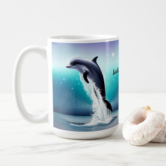 Dolphin Jumping In The Ocean Mug (With Donut)