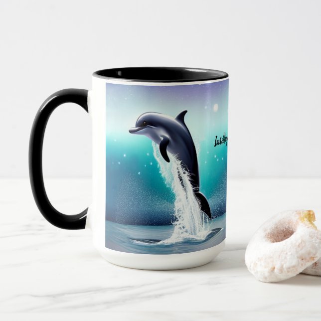 Dolphin Jumping In The Ocean Mug (With Donut)